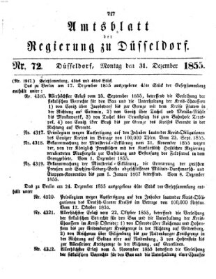 Amtsblatt für den Regierungsbezirk Düsseldorf Montag 31. Dezember 1855