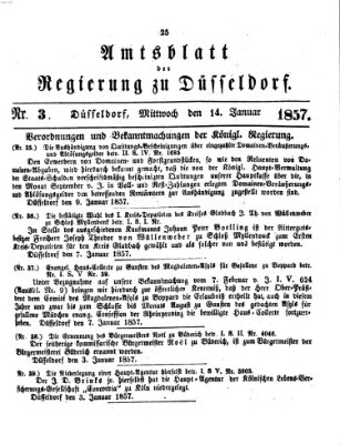 Amtsblatt für den Regierungsbezirk Düsseldorf Mittwoch 14. Januar 1857