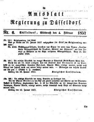 Amtsblatt für den Regierungsbezirk Düsseldorf Mittwoch 4. Februar 1857