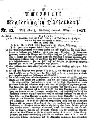 Amtsblatt für den Regierungsbezirk Düsseldorf Mittwoch 4. März 1857