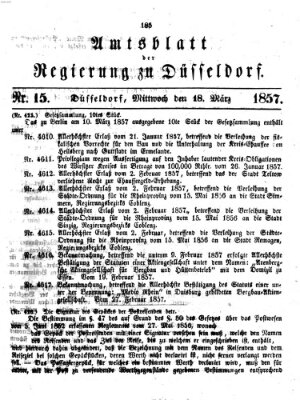 Amtsblatt für den Regierungsbezirk Düsseldorf Mittwoch 18. März 1857