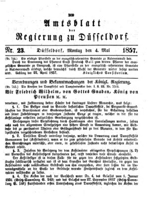 Amtsblatt für den Regierungsbezirk Düsseldorf Montag 4. Mai 1857