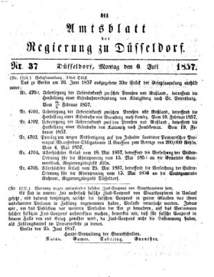 Amtsblatt für den Regierungsbezirk Düsseldorf Montag 6. Juli 1857