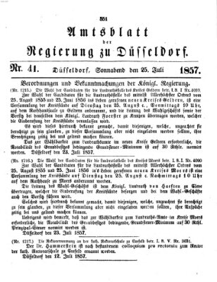 Amtsblatt für den Regierungsbezirk Düsseldorf Samstag 25. Juli 1857