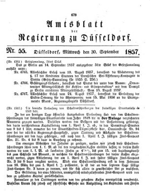 Amtsblatt für den Regierungsbezirk Düsseldorf Mittwoch 30. September 1857