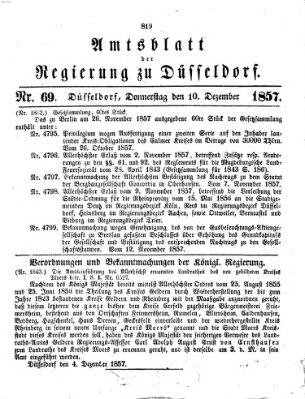 Amtsblatt für den Regierungsbezirk Düsseldorf Donnerstag 10. Dezember 1857