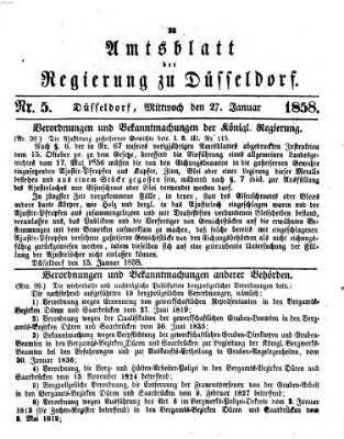 Amtsblatt für den Regierungsbezirk Düsseldorf Mittwoch 27. Januar 1858