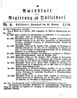 Amtsblatt für den Regierungsbezirk Düsseldorf Samstag 20. Februar 1858