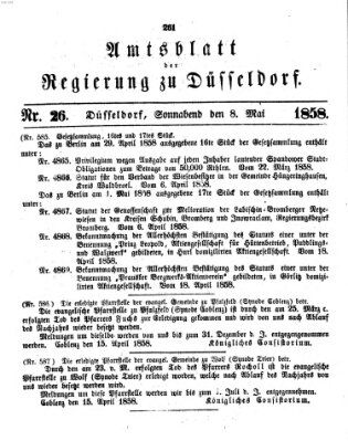 Amtsblatt für den Regierungsbezirk Düsseldorf Samstag 8. Mai 1858