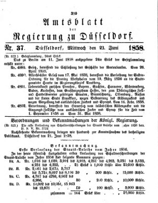 Amtsblatt für den Regierungsbezirk Düsseldorf Mittwoch 23. Juni 1858