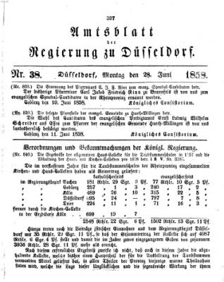 Amtsblatt für den Regierungsbezirk Düsseldorf Montag 28. Juni 1858