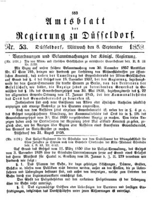 Amtsblatt für den Regierungsbezirk Düsseldorf Mittwoch 8. September 1858