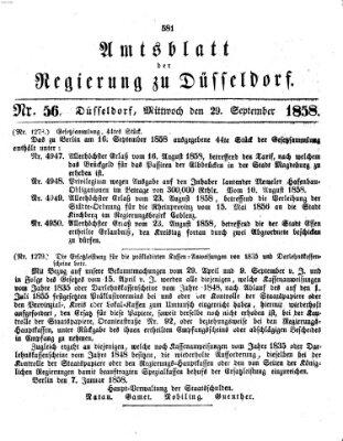 Amtsblatt für den Regierungsbezirk Düsseldorf Mittwoch 29. September 1858