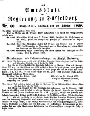 Amtsblatt für den Regierungsbezirk Düsseldorf Mittwoch 20. Oktober 1858