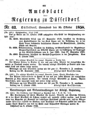 Amtsblatt für den Regierungsbezirk Düsseldorf Samstag 30. Oktober 1858