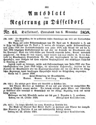 Amtsblatt für den Regierungsbezirk Düsseldorf Samstag 6. November 1858