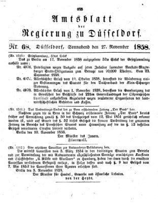 Amtsblatt für den Regierungsbezirk Düsseldorf Samstag 27. November 1858