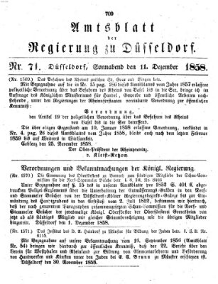 Amtsblatt für den Regierungsbezirk Düsseldorf Samstag 11. Dezember 1858