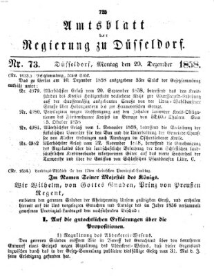 Amtsblatt für den Regierungsbezirk Düsseldorf Montag 20. Dezember 1858