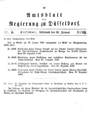 Amtsblatt für den Regierungsbezirk Düsseldorf Mittwoch 26. Januar 1859