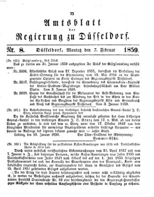 Amtsblatt für den Regierungsbezirk Düsseldorf Montag 7. Februar 1859