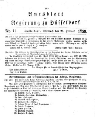 Amtsblatt für den Regierungsbezirk Düsseldorf Mittwoch 23. Februar 1859