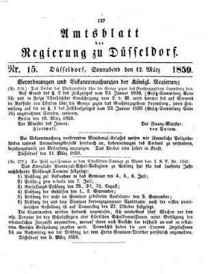 Amtsblatt für den Regierungsbezirk Düsseldorf Samstag 12. März 1859