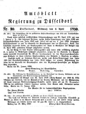 Amtsblatt für den Regierungsbezirk Düsseldorf Mittwoch 6. April 1859