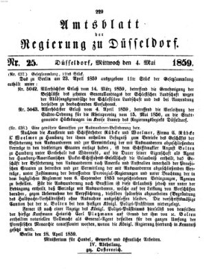 Amtsblatt für den Regierungsbezirk Düsseldorf Mittwoch 4. Mai 1859