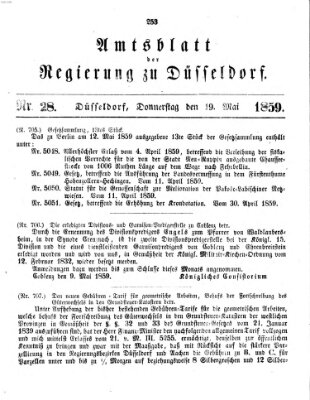 Amtsblatt für den Regierungsbezirk Düsseldorf Donnerstag 19. Mai 1859