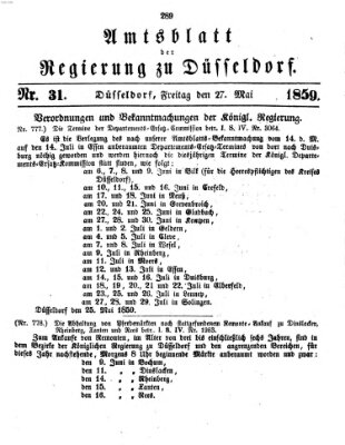 Amtsblatt für den Regierungsbezirk Düsseldorf Freitag 27. Mai 1859