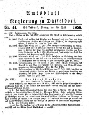 Amtsblatt für den Regierungsbezirk Düsseldorf Freitag 29. Juli 1859