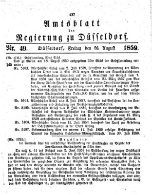 Amtsblatt für den Regierungsbezirk Düsseldorf Freitag 26. August 1859