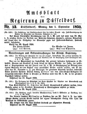 Amtsblatt für den Regierungsbezirk Düsseldorf Montag 5. September 1859