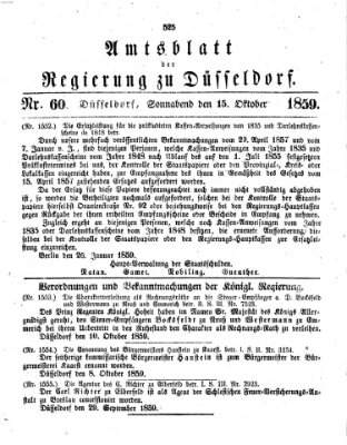 Amtsblatt für den Regierungsbezirk Düsseldorf Samstag 15. Oktober 1859