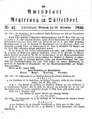 Amtsblatt für den Regierungsbezirk Düsseldorf Mittwoch 23. November 1859