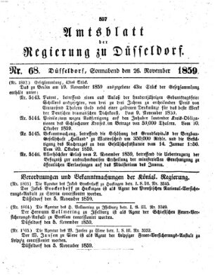 Amtsblatt für den Regierungsbezirk Düsseldorf Samstag 26. November 1859