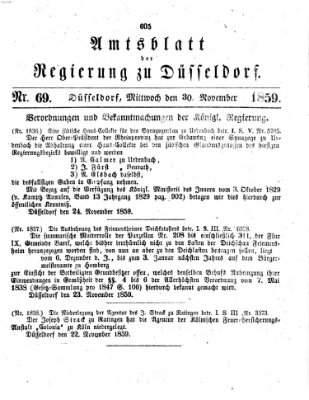 Amtsblatt für den Regierungsbezirk Düsseldorf Mittwoch 30. November 1859