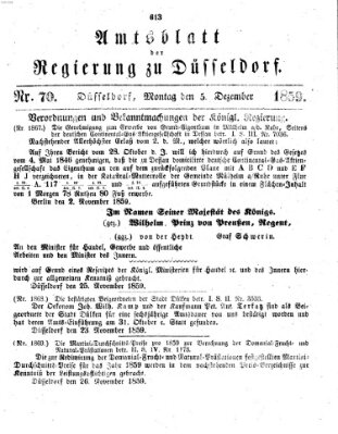 Amtsblatt für den Regierungsbezirk Düsseldorf Montag 5. Dezember 1859