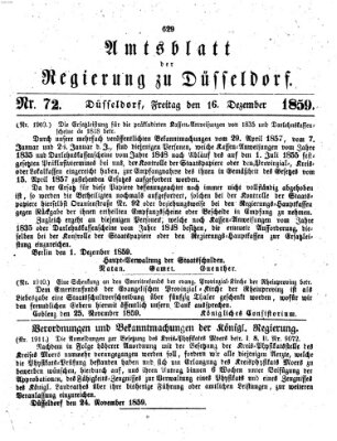 Amtsblatt für den Regierungsbezirk Düsseldorf Freitag 16. Dezember 1859