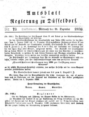 Amtsblatt für den Regierungsbezirk Düsseldorf Mittwoch 21. Dezember 1859