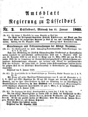 Amtsblatt für den Regierungsbezirk Düsseldorf Mittwoch 11. Januar 1860