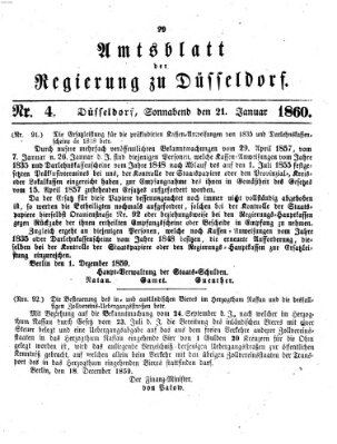 Amtsblatt für den Regierungsbezirk Düsseldorf Samstag 21. Januar 1860