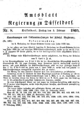 Amtsblatt für den Regierungsbezirk Düsseldorf Freitag 3. Februar 1860