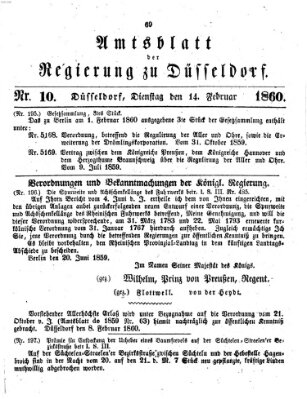 Amtsblatt für den Regierungsbezirk Düsseldorf Dienstag 14. Februar 1860