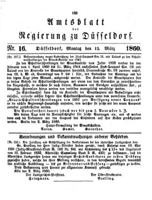 Amtsblatt für den Regierungsbezirk Düsseldorf Montag 12. März 1860