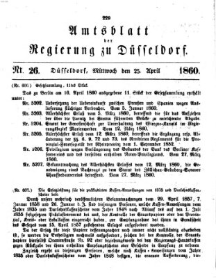 Amtsblatt für den Regierungsbezirk Düsseldorf Mittwoch 25. April 1860