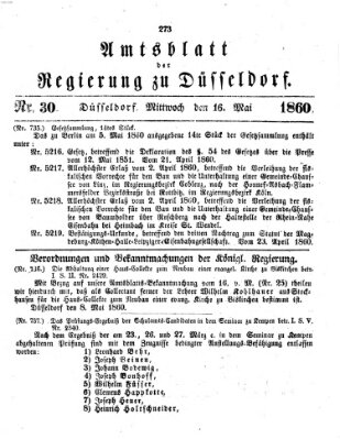 Amtsblatt für den Regierungsbezirk Düsseldorf Mittwoch 16. Mai 1860