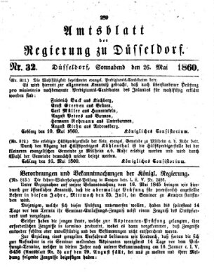 Amtsblatt für den Regierungsbezirk Düsseldorf Samstag 26. Mai 1860