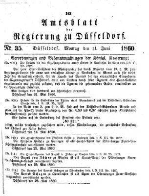 Amtsblatt für den Regierungsbezirk Düsseldorf Montag 11. Juni 1860